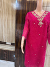 Leheriya Printed & Embroidered Straight Kurta