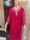 Leheriya Printed & Embroidered Straight Kurta