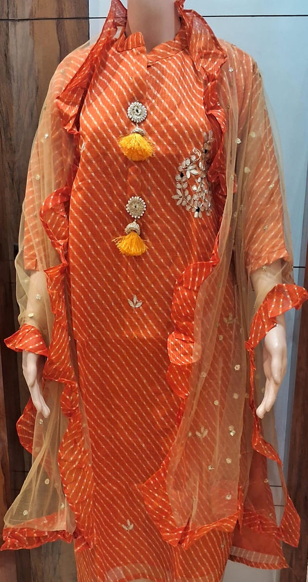 Leharia kurti with dupatta
