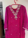 Leheriya Printed & Embroidered Straight Kurta
