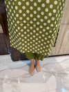 PURE COTTON POLKA DOT TWO PIECE SET(OLIVE GREEN COLOUR)
