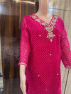 Leheriya Printed & Embroidered Straight Kurta