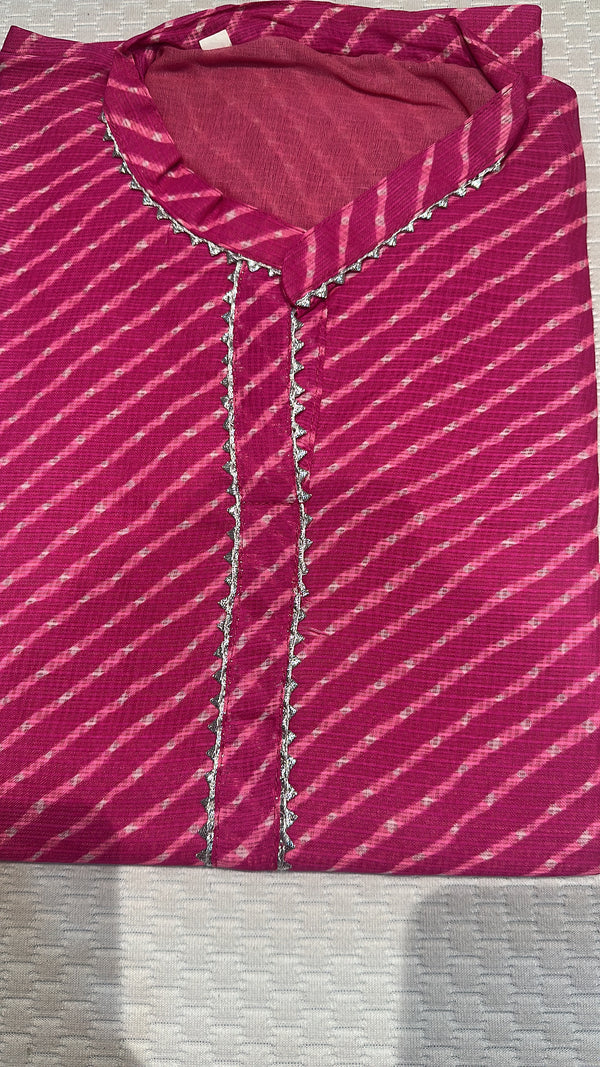 Cotton leharia print kurti