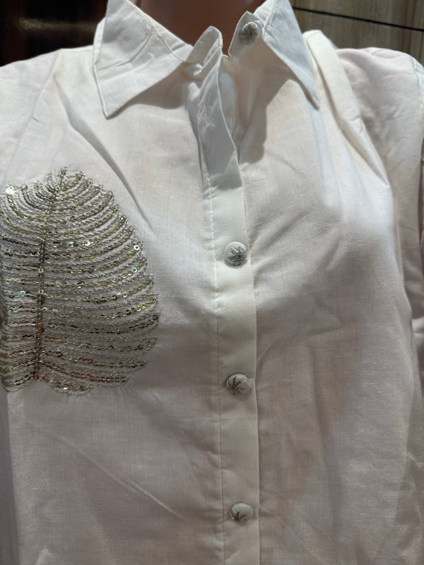 Stunning White Sequin Embroidered Co-Ord Set π