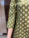 PURE COTTON POLKA DOT TWO PIECE SET(OLIVE GREEN COLOUR)
