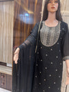 Pure Georgette Stunning Black Suit