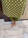 PURE COTTON POLKA DOT TWO PIECE SET(OLIVE GREEN COLOUR)