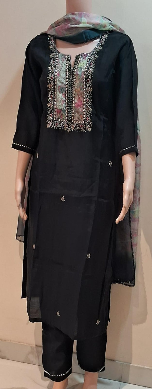 Three piece heavy black colour dress