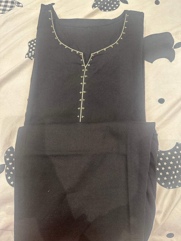 BLACK Pure Cotton Summer Wear CO-ORD Set