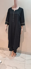 BLACK Pure Cotton Summer Wear CO-ORD Set