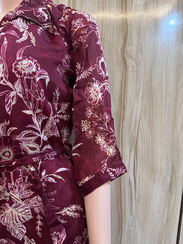 PURE CHINON CO-ORD SET WITH BEAUTIFUL HANDWORK