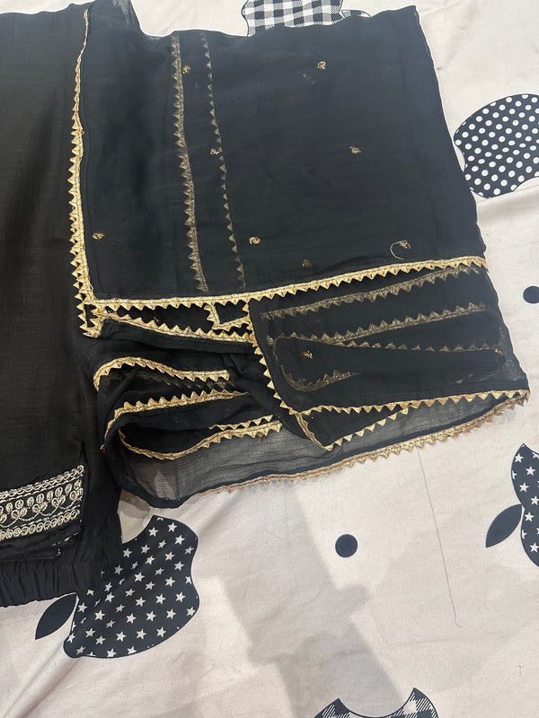 Pure Georgette Stunning Black Suit