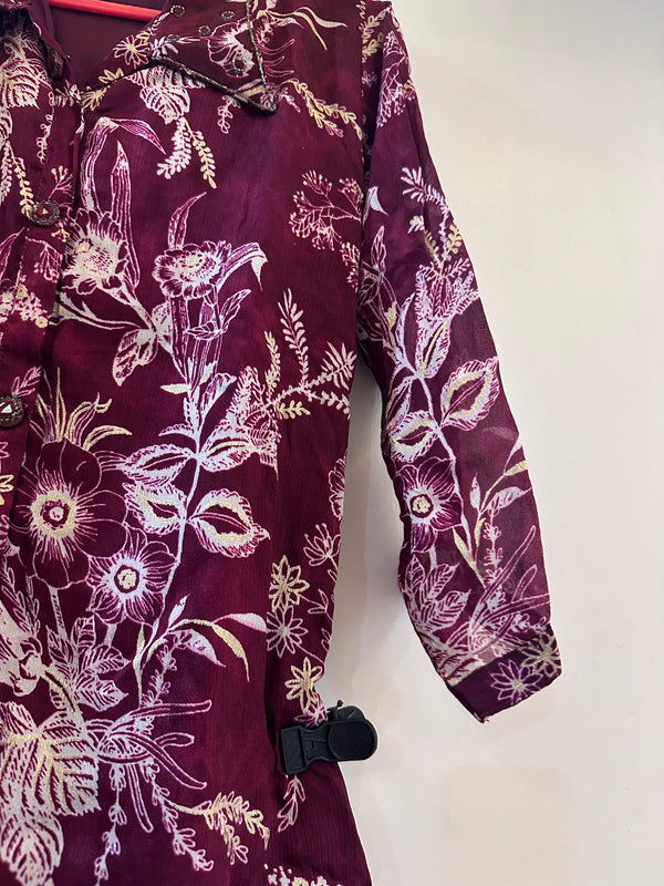 PURE CHINON CO-ORD SET WITH BEAUTIFUL HANDWORK