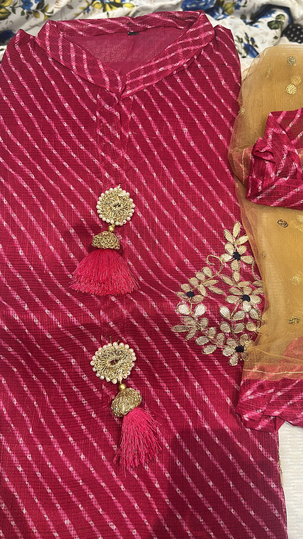 Leharia kurti with dupatta