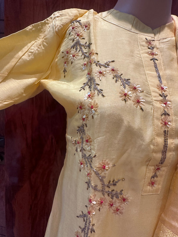 Three piece suit with floral flower