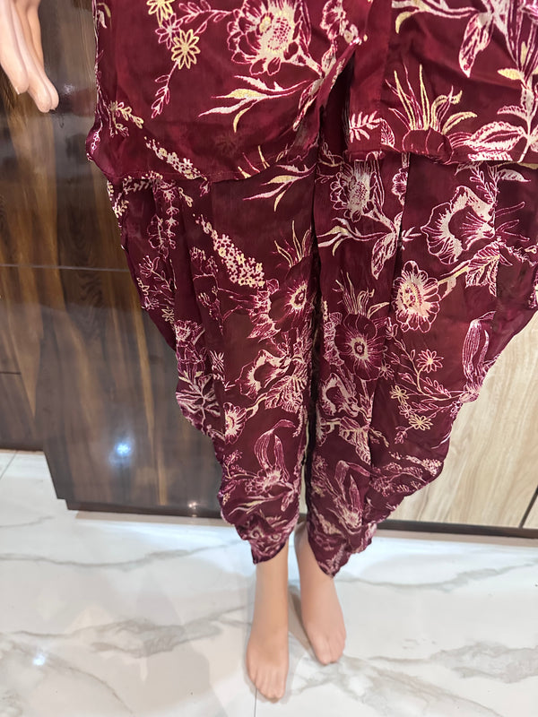 PURE CHINON CO-ORD SET WITH BEAUTIFUL HANDWORK