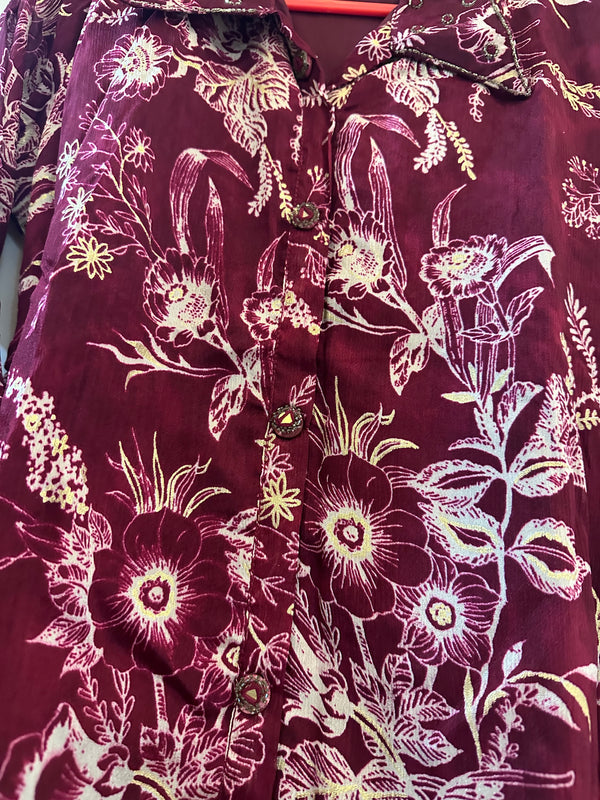 PURE CHINON CO-ORD SET WITH BEAUTIFUL HANDWORK