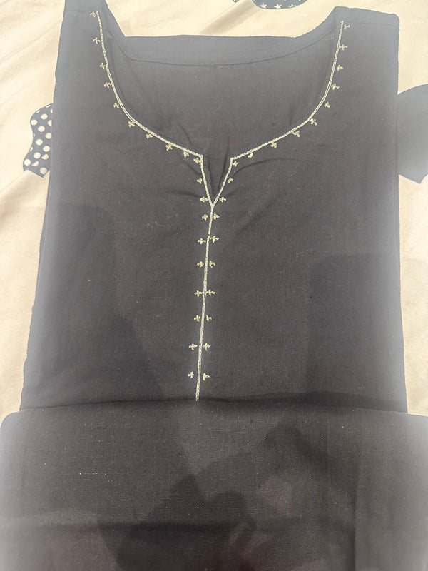 BLACK Pure Cotton Summer Wear CO-ORD Set