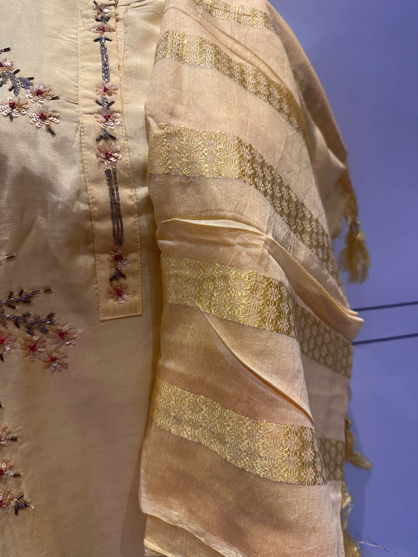 Three piece suit with floral flower