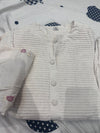 OFF-WHITE Embroidered CO-ORD Set(pink or white embroidered buttons