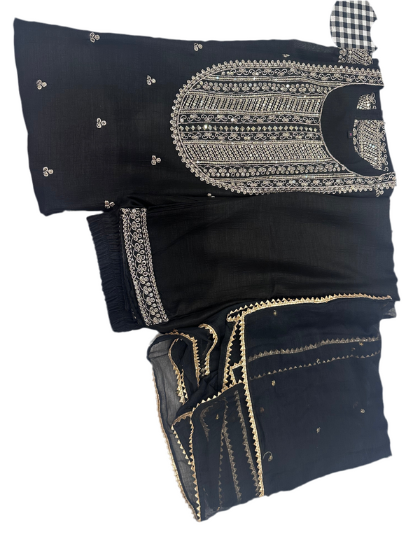 Pure Georgette Stunning Black Suit