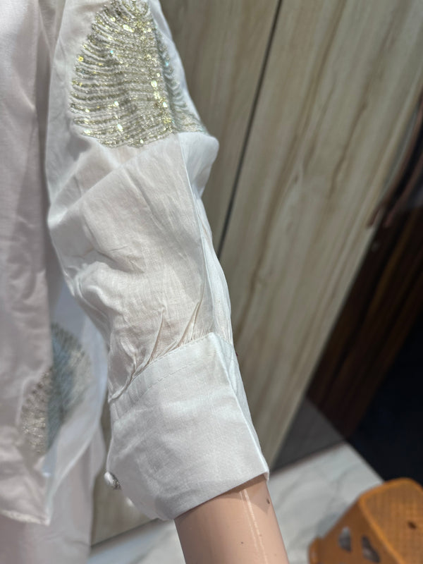 Stunning White Sequin Embroidered Co-Ord Set π