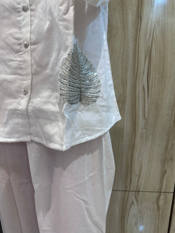 Stunning White Sequin Embroidered Co-Ord Set π