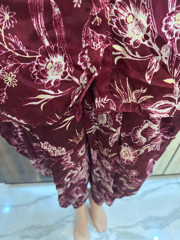 PURE CHINON CO-ORD SET WITH BEAUTIFUL HANDWORK