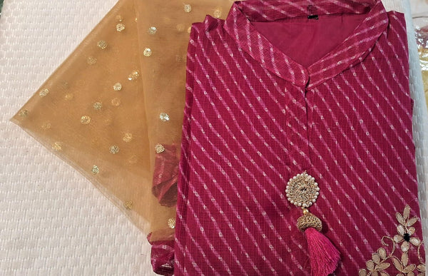 Leharia kurti with dupatta
