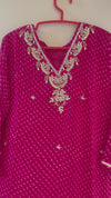 Leheriya Printed & Embroidered Straight Kurta