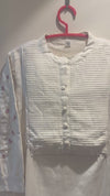 OFF-WHITE Embroidered CO-ORD Set(pink or white embroidered buttons